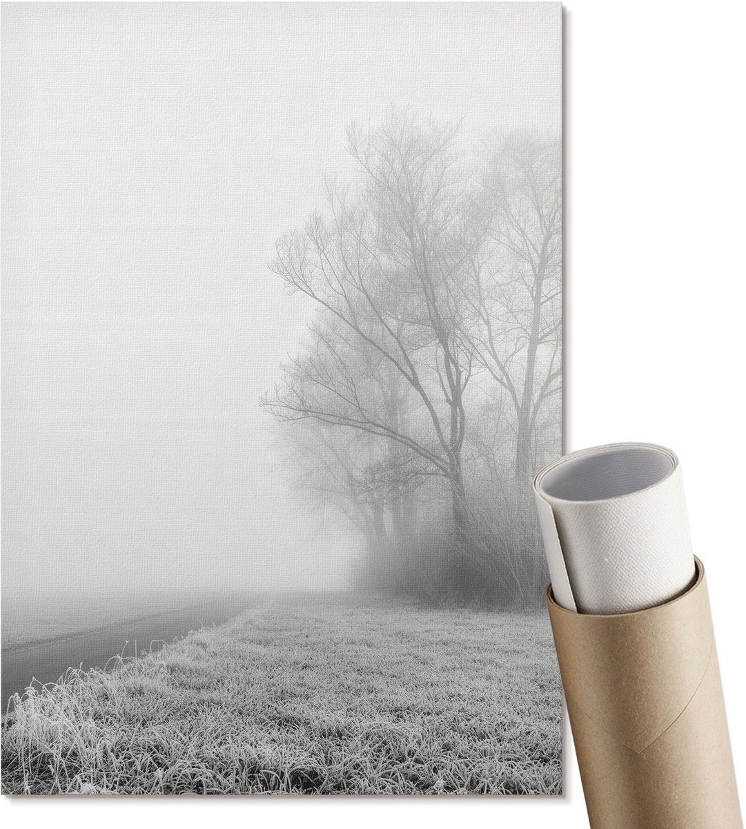 Coloray Polycanvas Wandposter - Stedelijke Charme, Bruin - A4 - Grijs Decoratie - Rechthoek - Interieurdecoratie - Kantoor - Klassiek