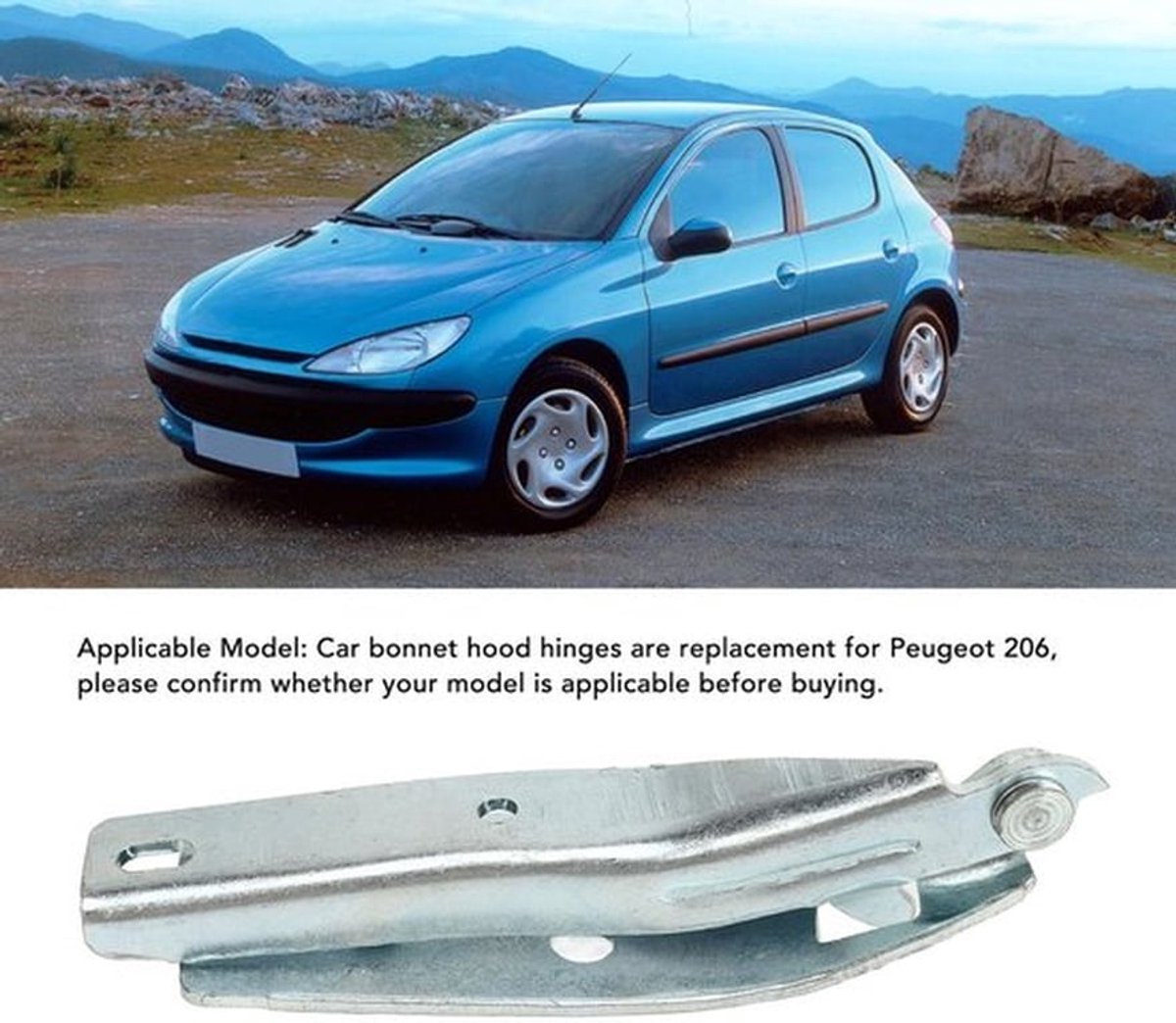 Motorkapscharnier - 2 stuks - links en rechts - OEM 791257 791332 - Hoogwaardige kwaliteit - Geschikt voor Peugeot 206 - Duurzaam en betrouwbaar - ...
