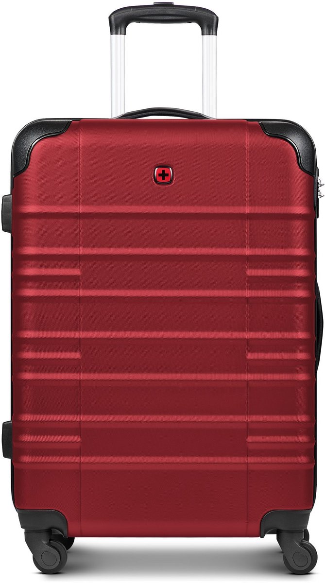 Wenger Amplar Evo 4 wielen Trolley M 65 cm met uitbreidingsplooi - Harde bagage - Combinatieslot - ruby