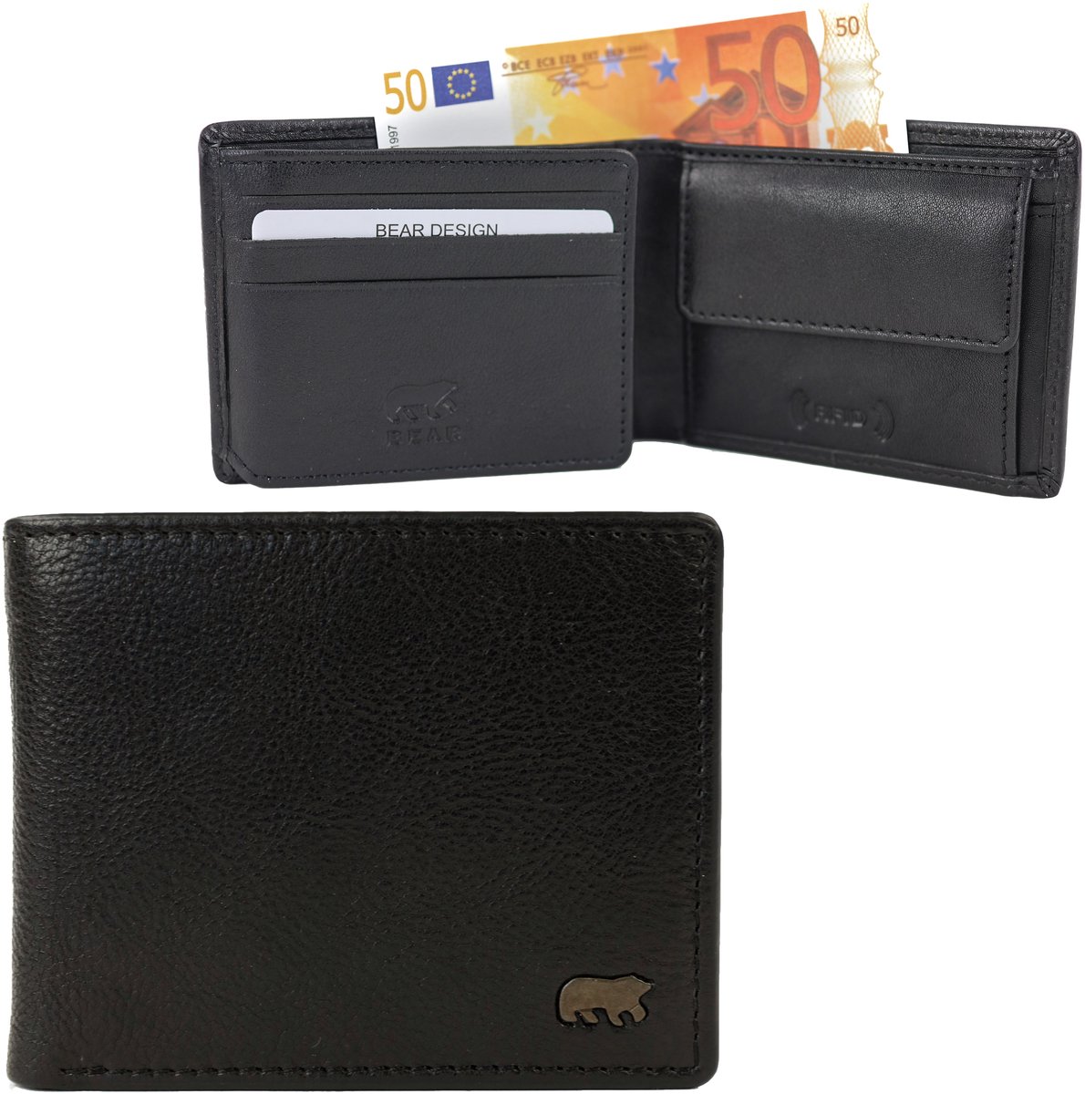 Bear Design Signature Billfold Stefano Black