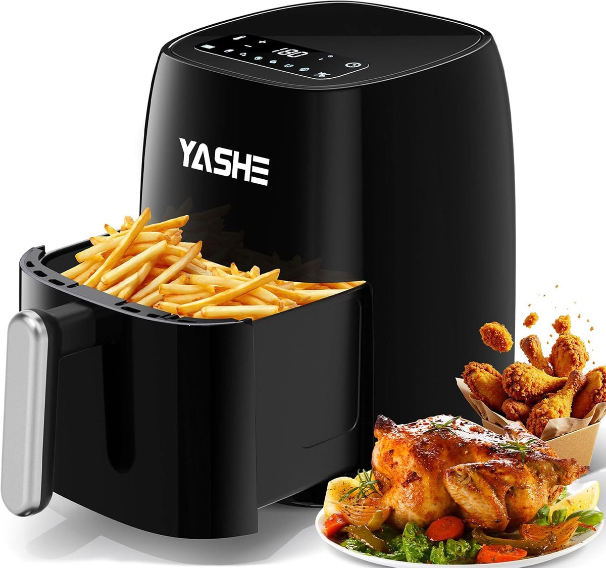 YASHE airfryer - 4,2 L - 1500 W - 6 programma’s