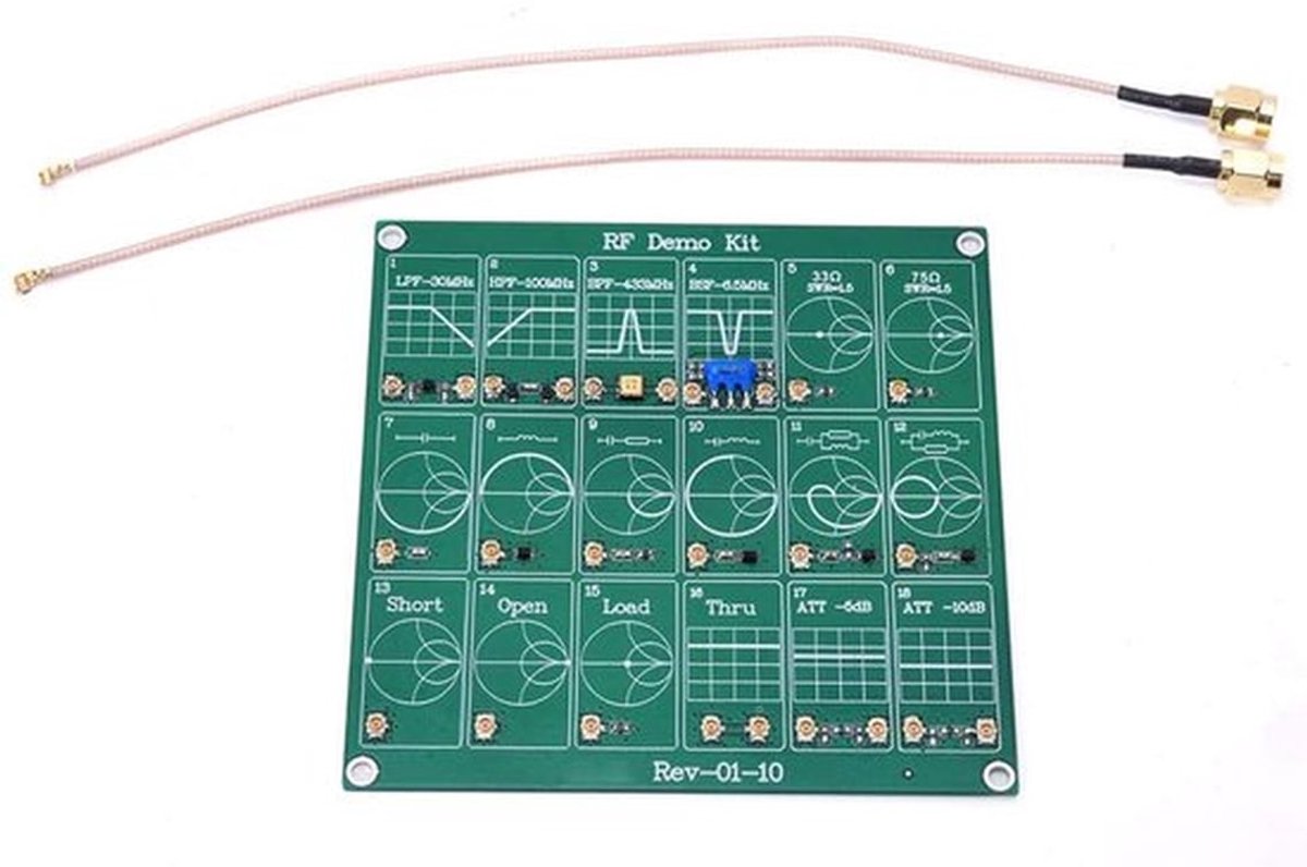 - RF-testkaart - RF-demokit - Lichtgewicht en draagbaar - 18 functionele modules - Voor antenne-analyse - Geschikt voor radiotechnologie