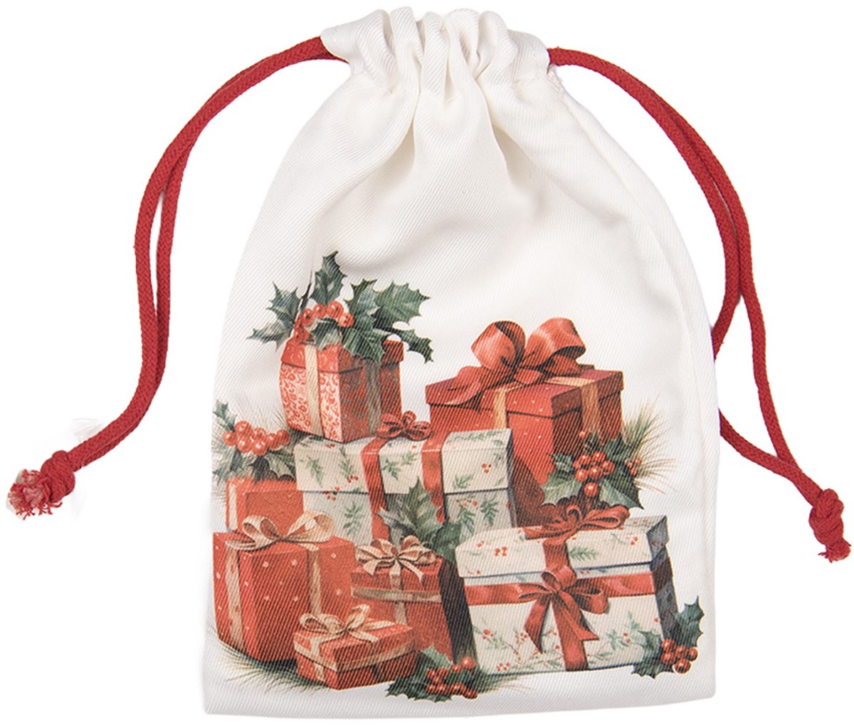 Clayre & Eef Cadeauzakje Wit Synthetisch