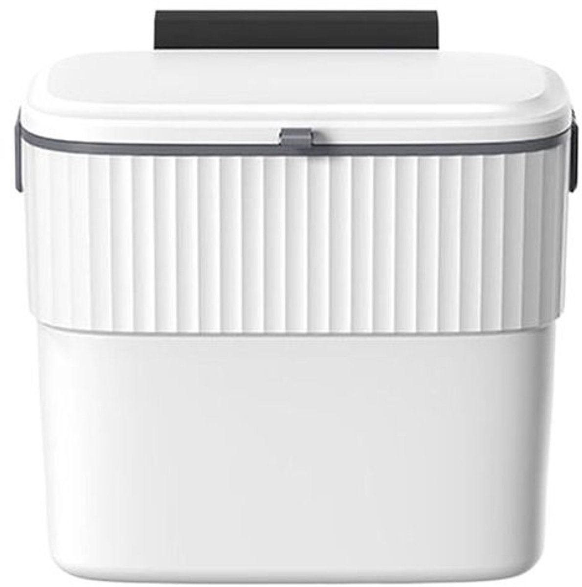 Afvalemmer met deksel - Keuken prullenbak - Ruimtebesparend opbergen - Dubbel afdichtingsontwerp - 7 liter - Wit