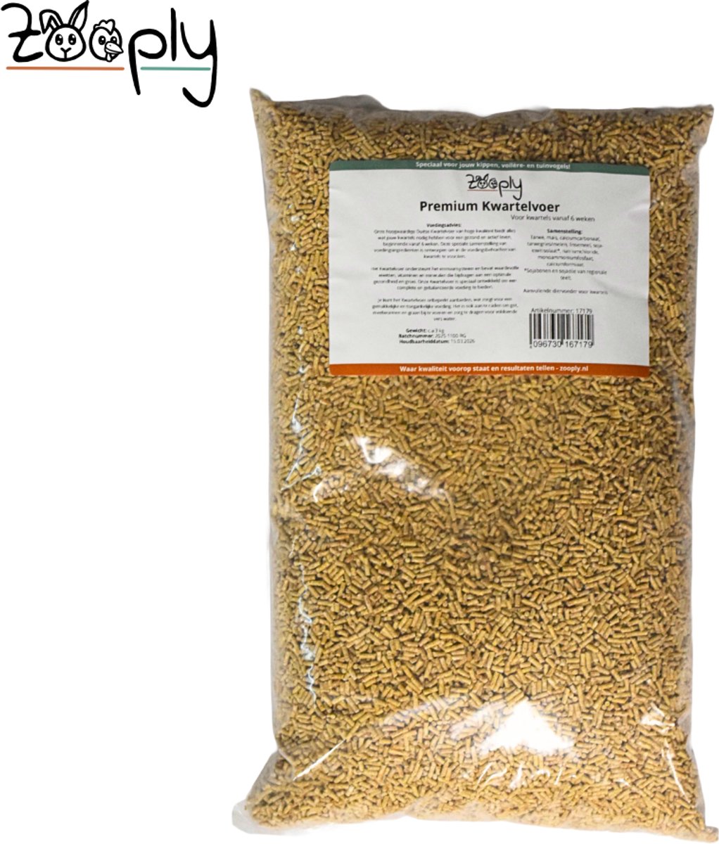 Zooply Premium Kwartelkorrel - Kippenvoer - Duitse kwaliteit - Voor volwassen kwartels - 2,5 kg