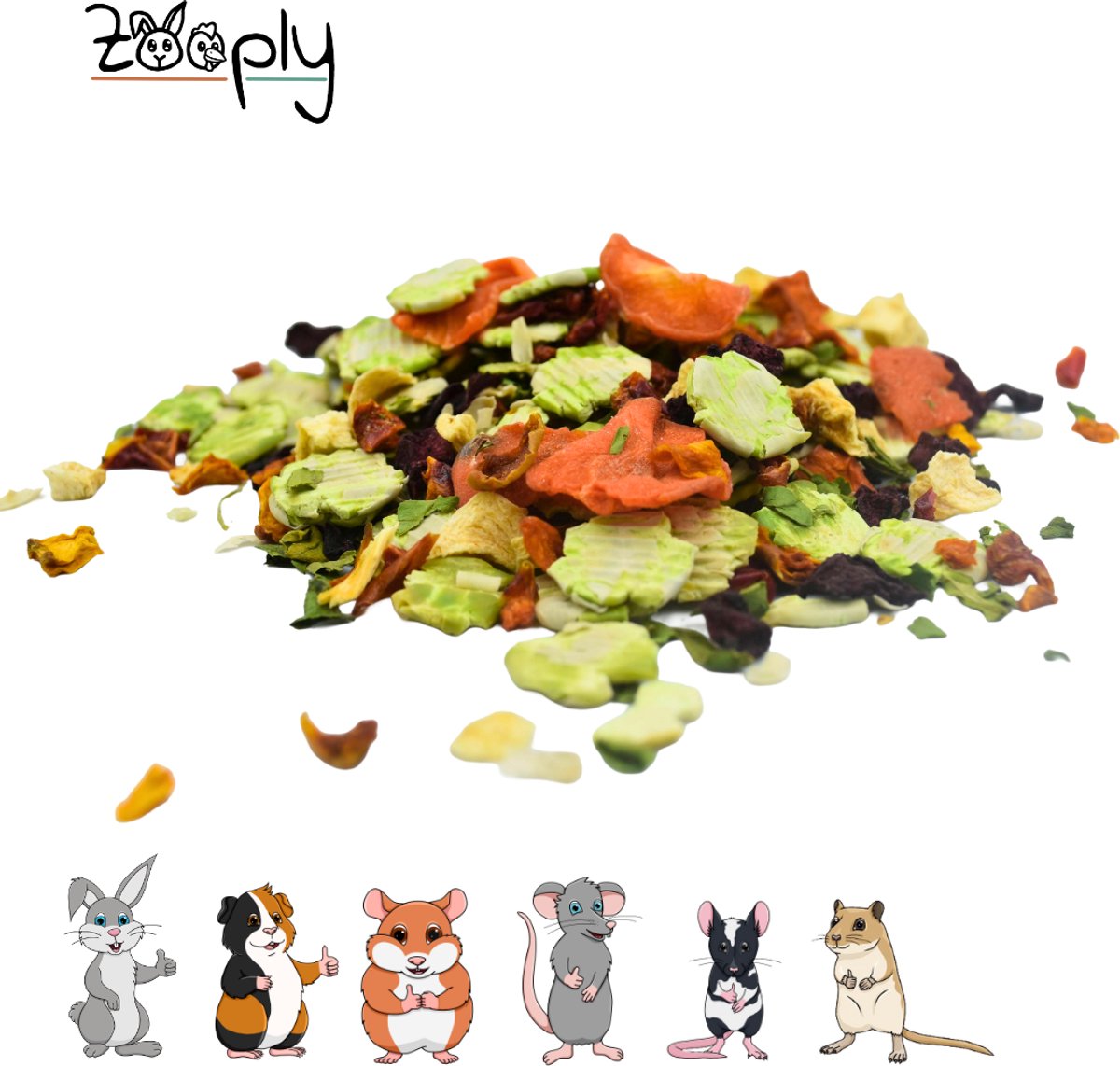 Zooply Hollandse Pot - Kruiden & Snacks - 100% natuurlijk - Voor konijnen & cavia's - 300 gram