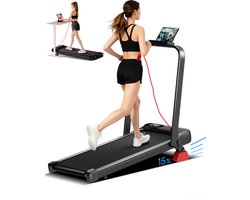 ROBORE U18F loopband met 15% hellingshoek, maximale snelheid van 10,5 km/u, 2,5 pk motor, 3 hellingsniveaus, maximaal draagvermogen van 136 kg, led-display, laag geluidsniveau, voor thuis en op kantoor