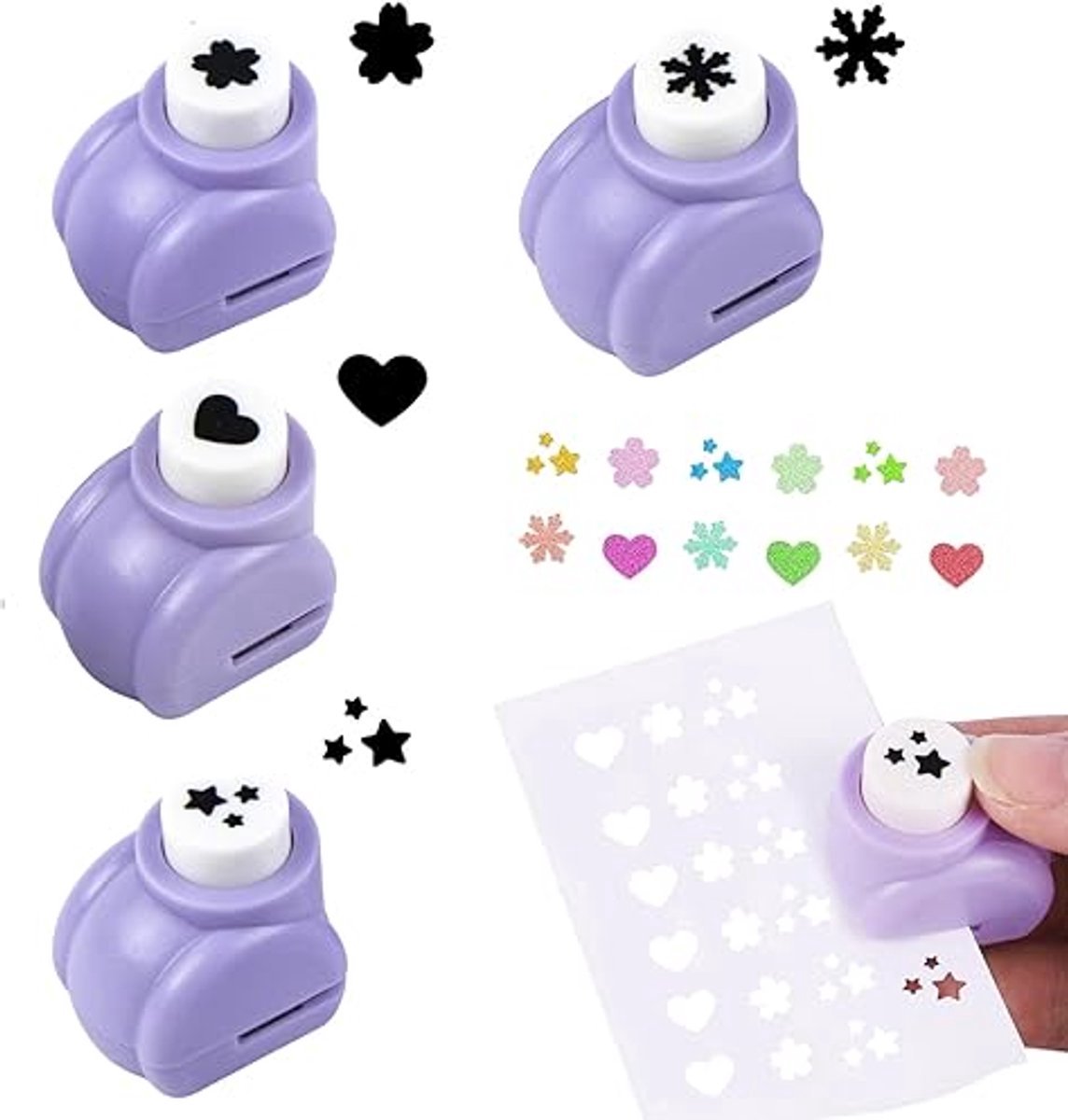 4 stuks - mini - Draagbare - hobby knutsel materialen - gaatjes maken - Geschikt voor papierknutselwerk - het maken-Diverse vormen