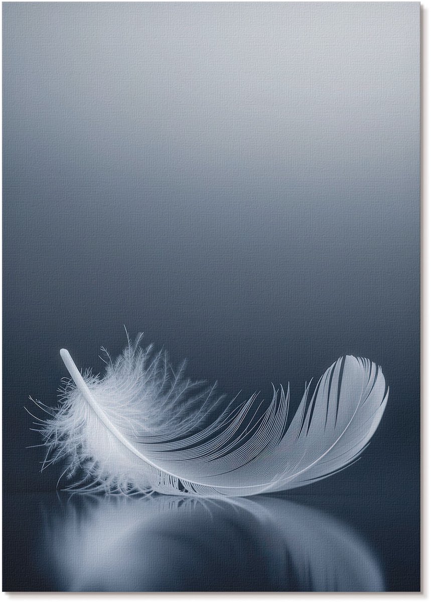 Tulup Polycanvas Poster - Etherische Veer, Fotografie - A4 - Grijs Design - Rechthoek - Kunstposter - Woonkamer, Slaapkamer, Kantoor - Minimalist
