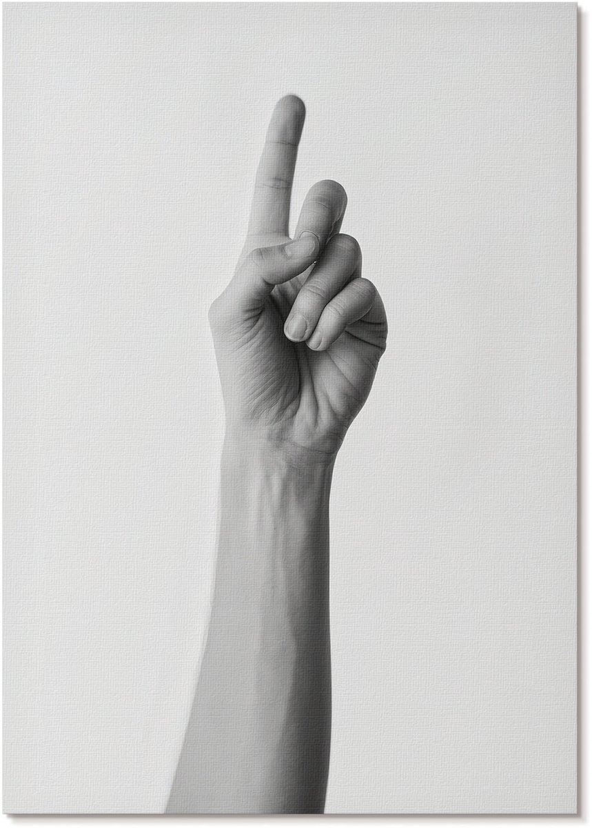Tulup Polycanvas Wandposter - Handgebaar, Fotografie - A4 - Wit Design - Rechthoek - Canvasposter - Woonkamer, Slaapkamer, Kantoor - Minimalist