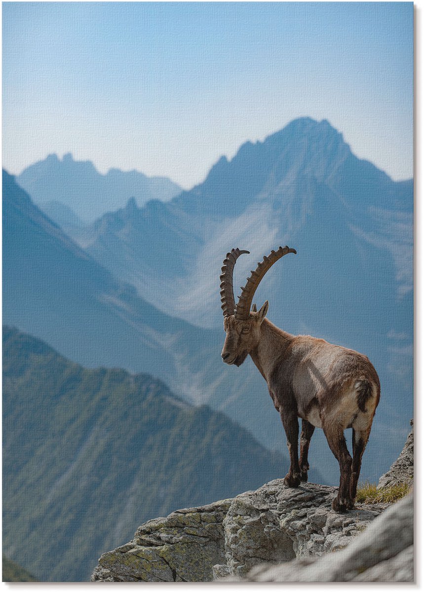 Tulup Polycanvas Poster - Bergnatuur, Fotografie - A4 - Blauw Wandposter - Rechthoek - Muurdecoratie - Woonkamer, Slaapkamer, Kantoor - Modern