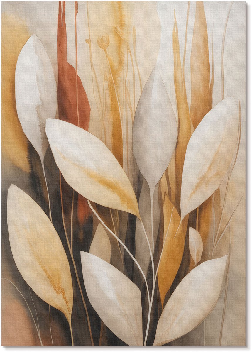 Tulup Polycanvas Wandposter - Delicate Flora, Schilderen - A4 - Romig Decoratie - Rechthoek - Canvasposter - Woonkamer, Slaapkamer, Kantoor - Expressief