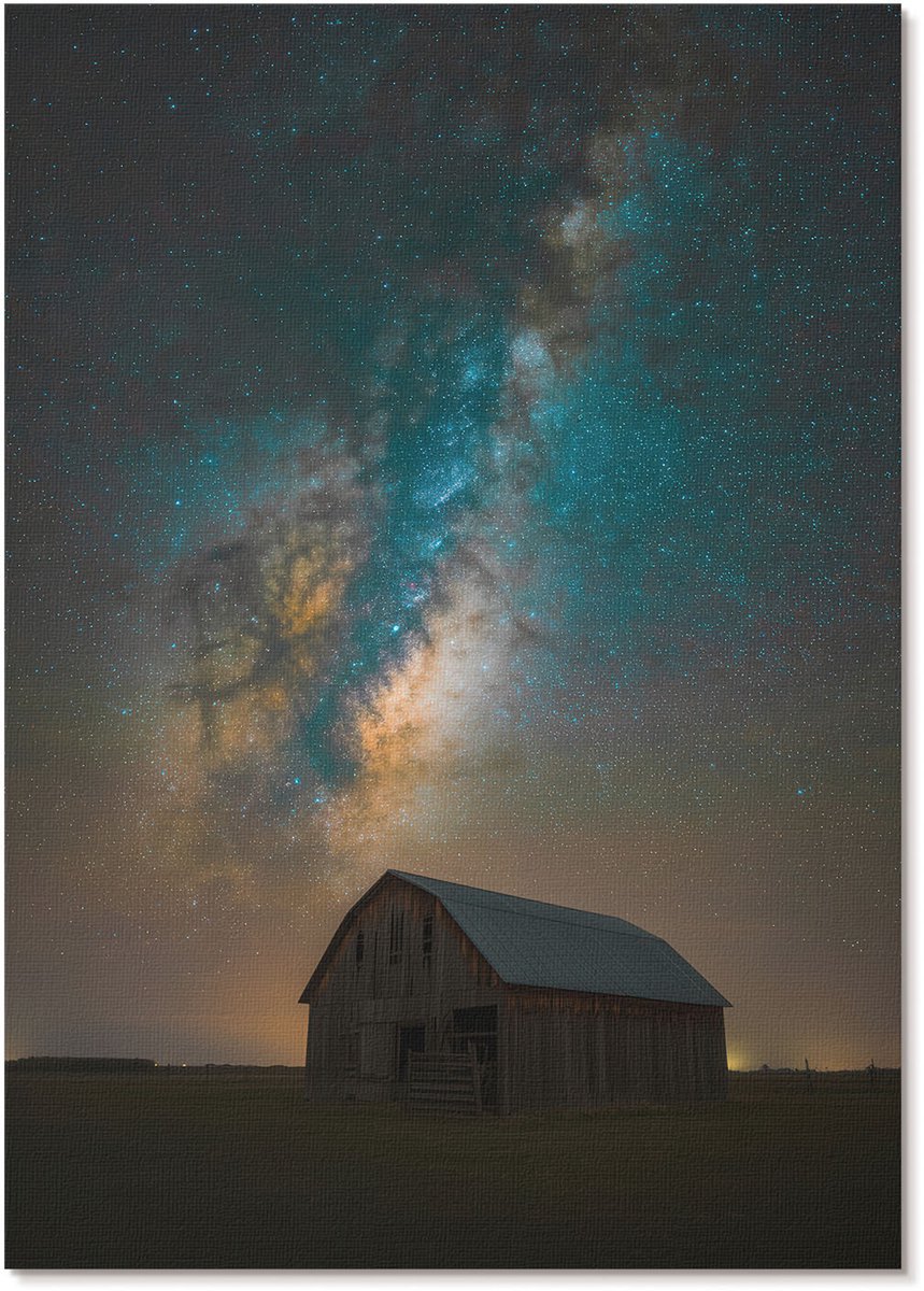 Tulup Polycanvas Wandposter - Kosmische Nacht, Fotografie - A4 - Blauw Patroon - Rechthoek - Interieurdecoratie - Woonkamer, Slaapkamer, Kantoor - Rustiek