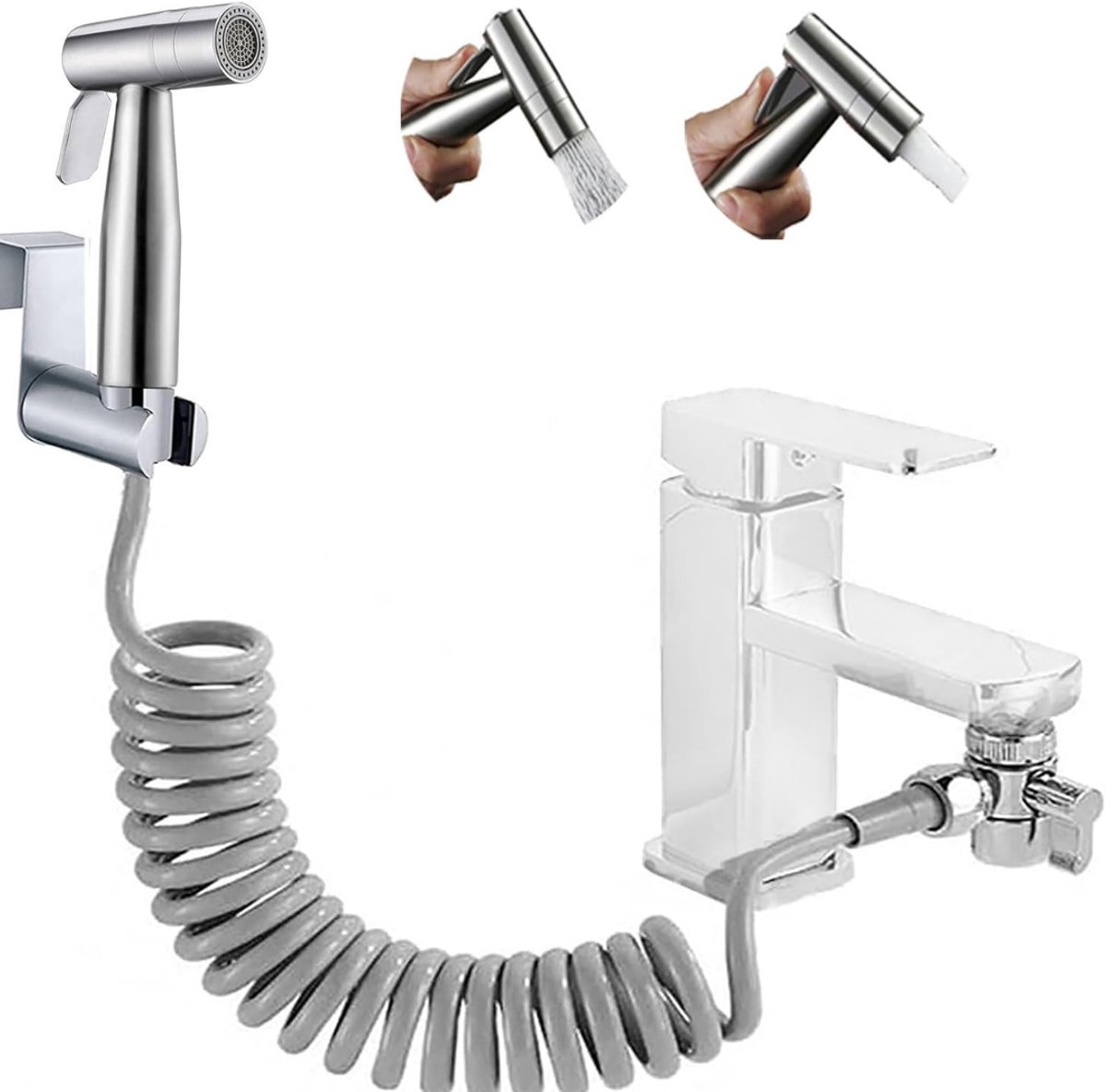 KIRA® Bidet - Bidet Toilet - Bidet Sprayer - Bidet Handdouche - Zilver - 8cm x 13cm x 2cm