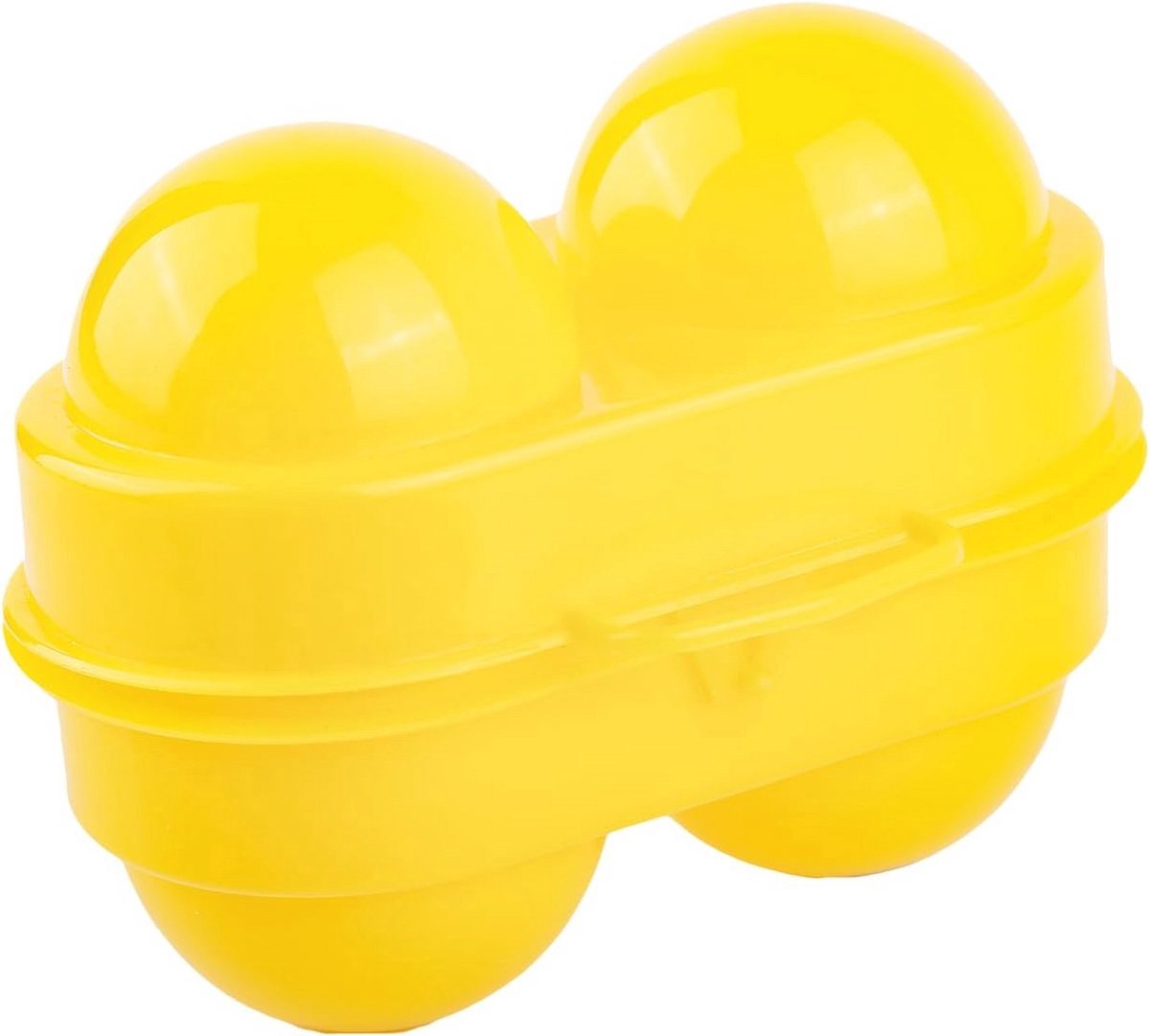 Compacte eierdoos voor 2 eieren - Duurzame en praktische bescherming voor onderweg - 12*8*8cm - Geel