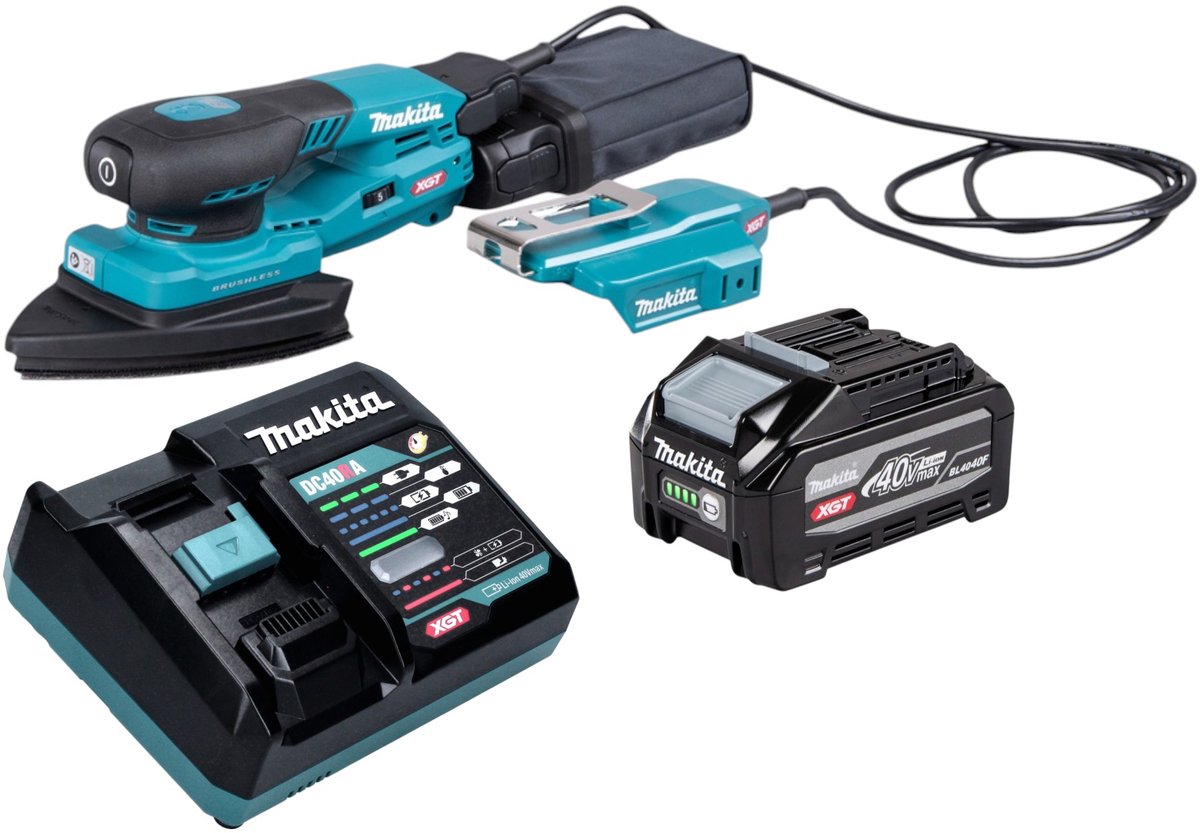 Makita BO 006 CGU101 accu-deltaschuurmachine 40 V max. 100 x 150 mm 3,0 mm slag Brushless + 1x accu 4,0 Ah + oplader