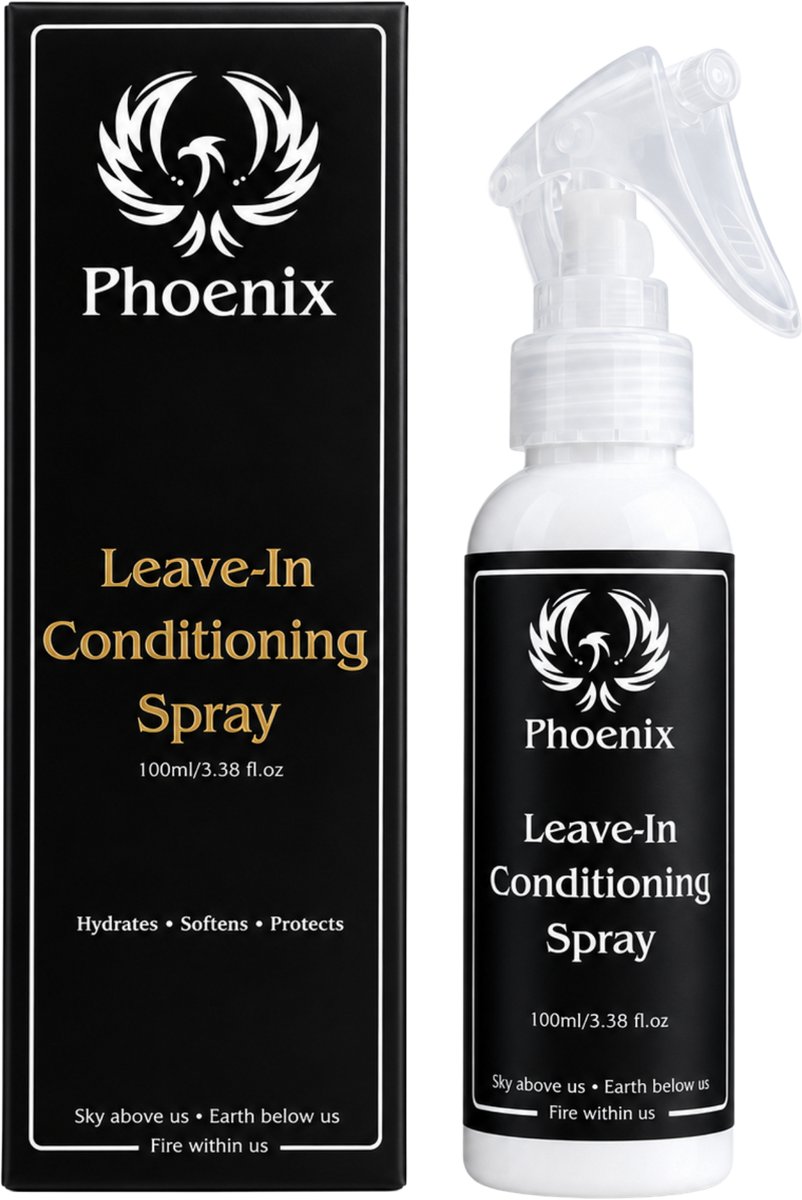 Phoenix Leave-In Conditioner Spray – Anti-Pluis & Hittebescherming – Voor Droog en Beschadigd Haar – Zonder Uitspoelen – 100 ml