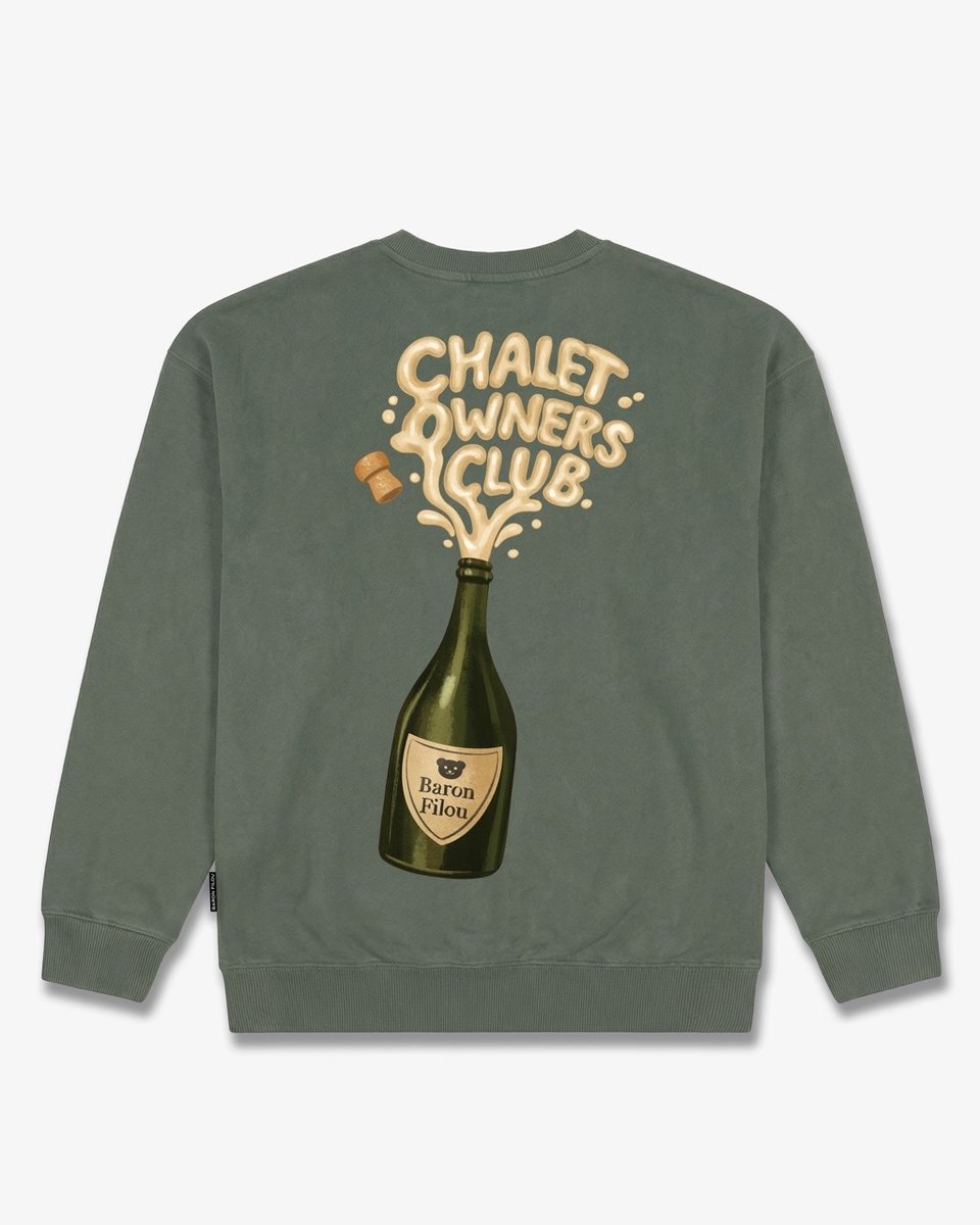 Baron Filou Baron Filou Sweater FW26 Oversized Backprint Bottle Olive Green