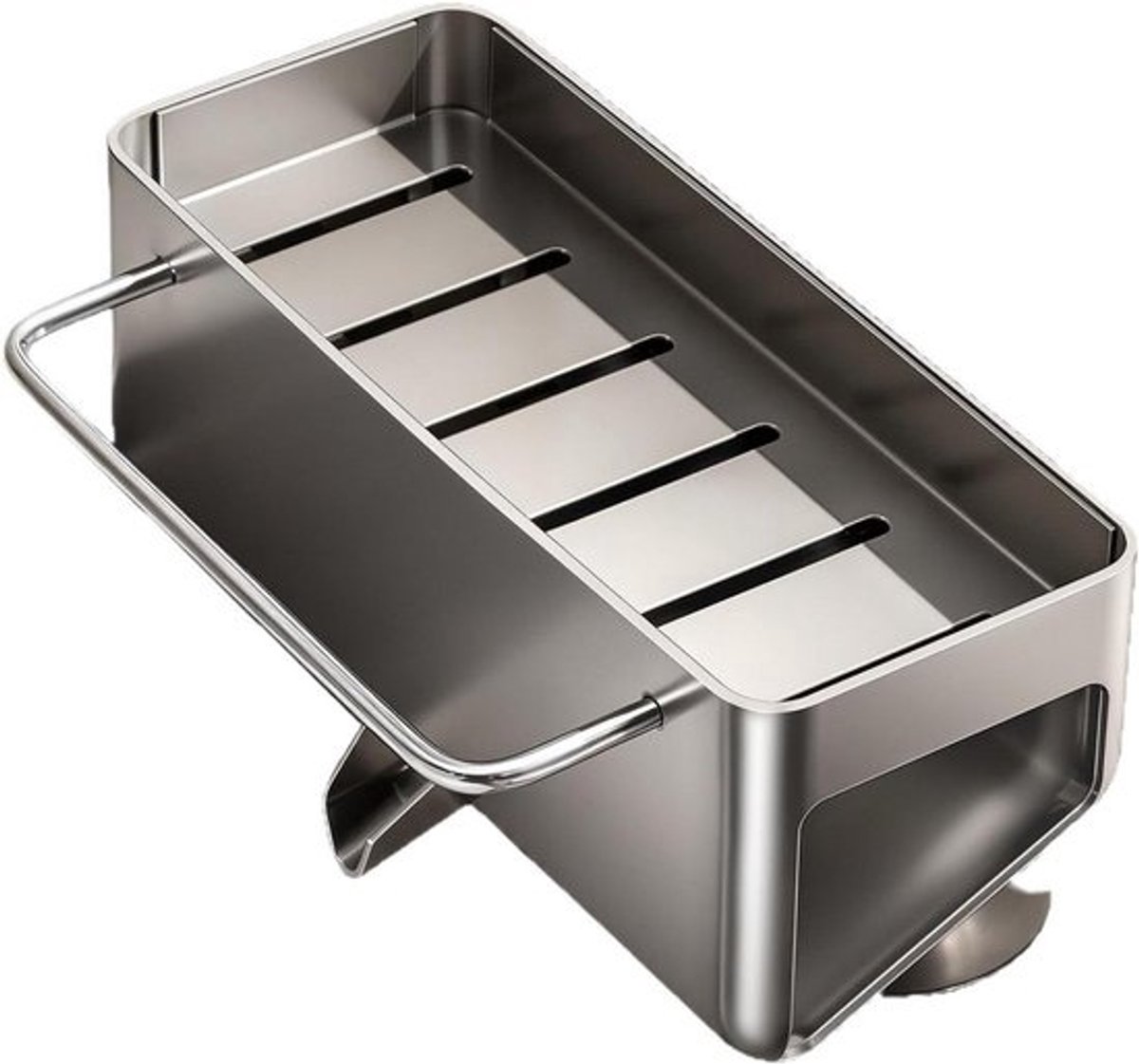 Sponshouder Keuken - Afvoerrek Droogplateau - Aanrecht Organiseren - Roestvrij Staal - 12x14x12 cm - Zilver