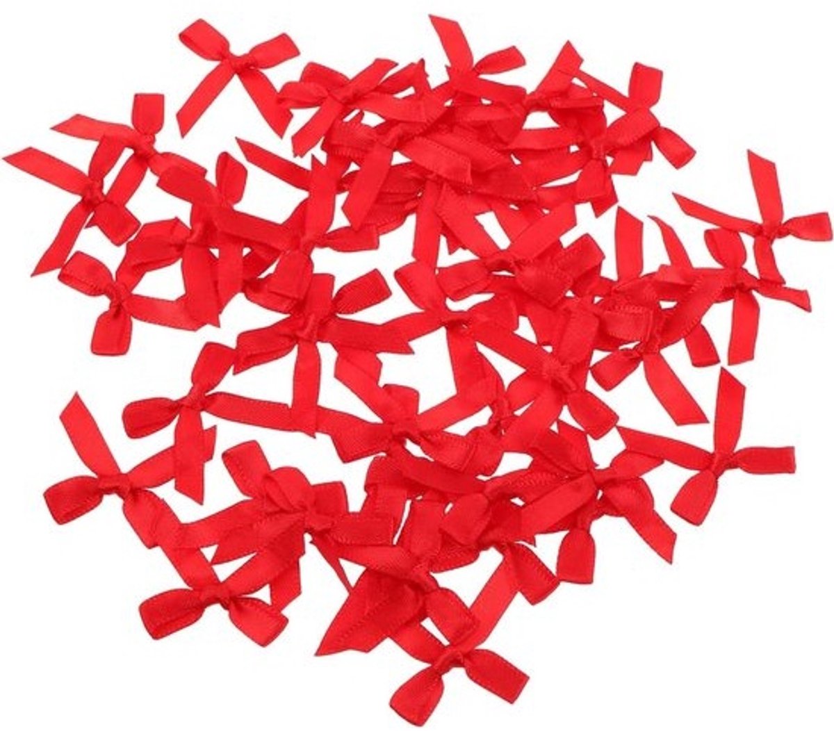 Mini Satijnen Strikjes - Decoratieve Strikjes Kleine Strikjes - Cadeau Decoratie - Handgemaakt Elegant Design - 50 Stuks - Rood