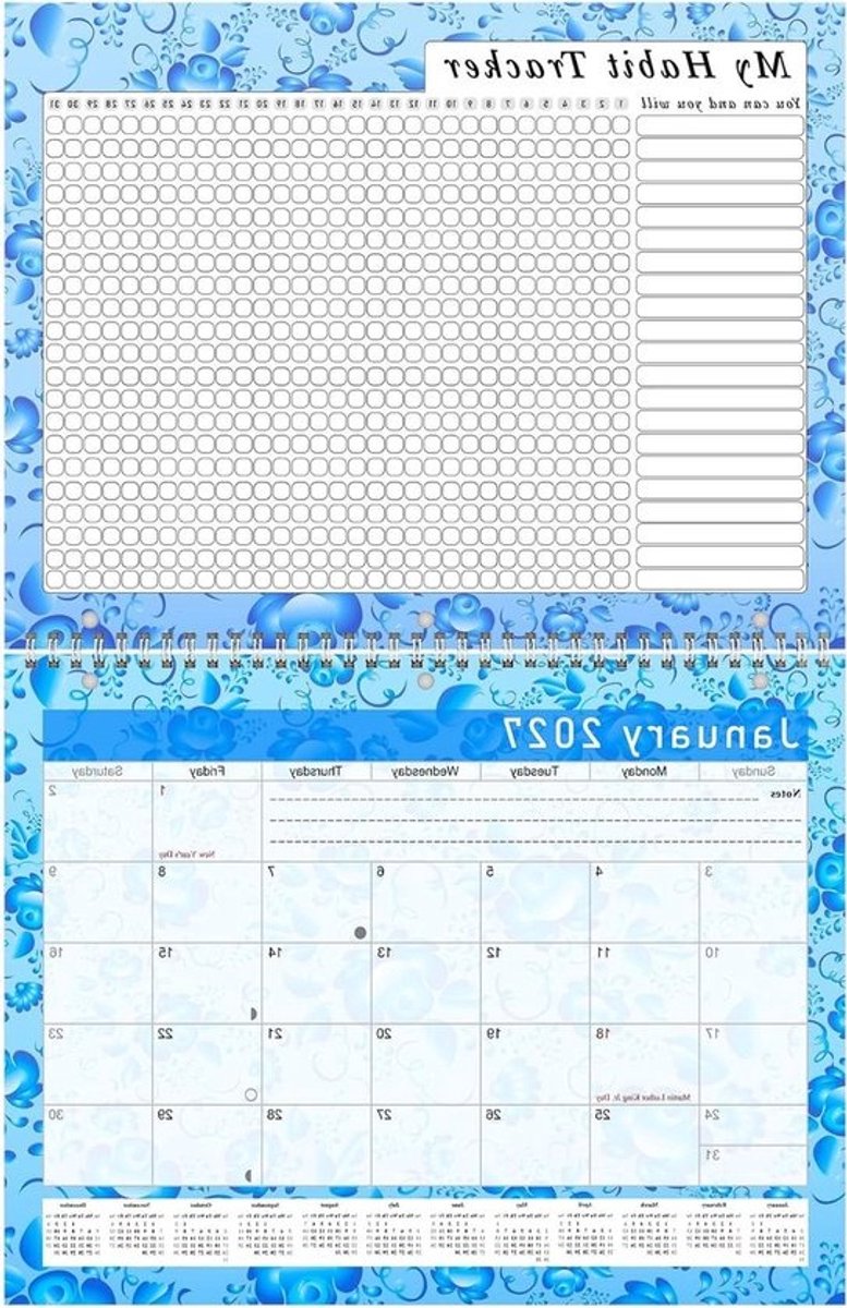 Maandelijkse Kalender Planner - Gewoonte Tracker - Doelen Stellen - 21 Dagelijkse Gewoonten - 28 x 21.5 cm - Niet gespecificeerd