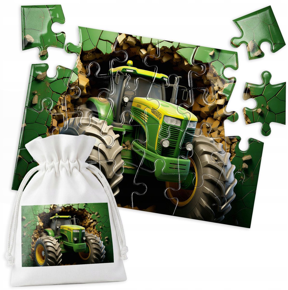 Houten Puzzel Tractor - 24 stuks