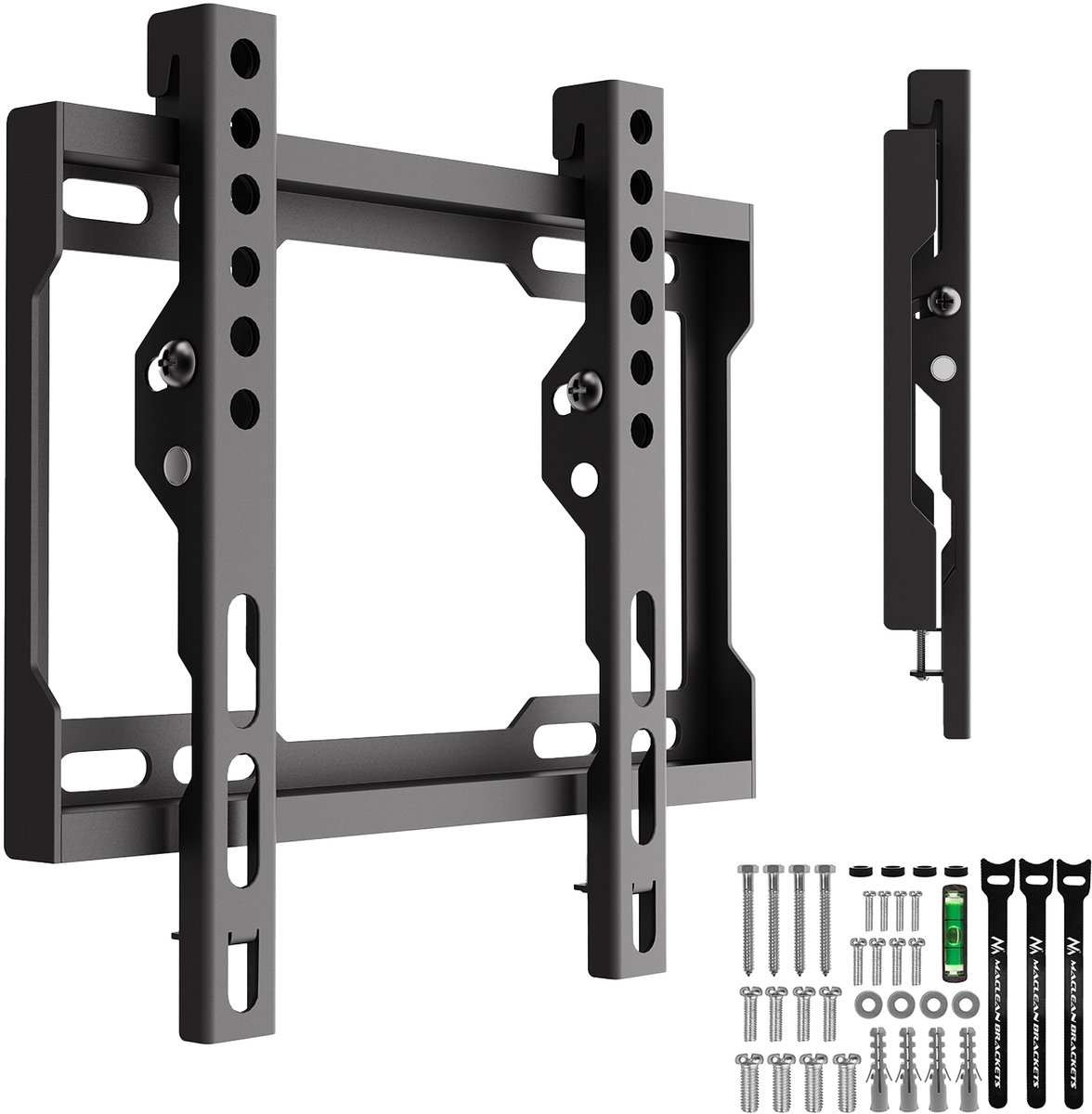 Maclean TV-beugel - TV-houder - max. VESA 200x200, 13-43", tot 45 kg, zwart, kantelbaar van 0° tot -8°, MC-186