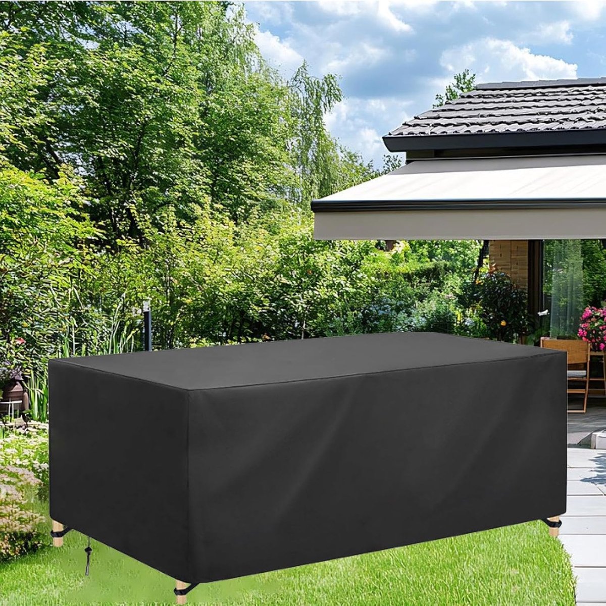 Grote meubelhoes - 600D Oxford 300x120x90cm, rechthoekig, waterdicht, voor het beschermen van tuinstoelen en -tafels