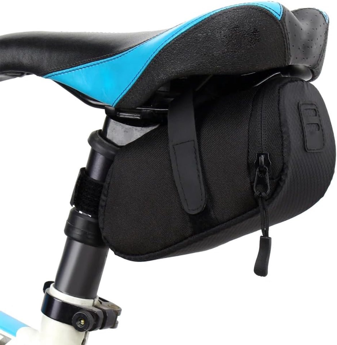 Fietszadeltas - Waterdichte fietszadeltas - Zadeltas - Fietstas - 15*7 cm - Eenvoudige installatie - Klittenbandsluiting - Geschikt voor mountainbikes, racefietsen en vouwfietsen - Zwart