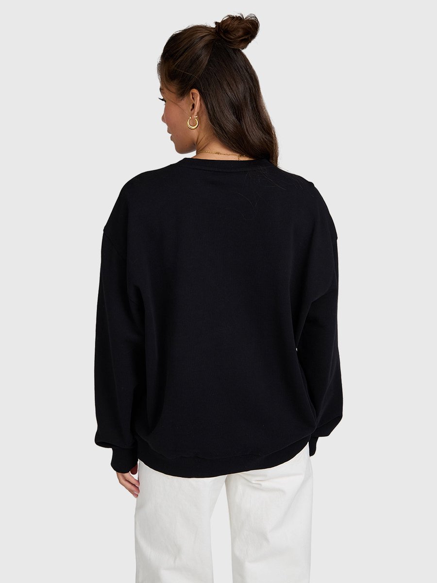 Brunotti Tamea Sweater Dames – Trui Crewneck Loose fit Rib Details S Zwart