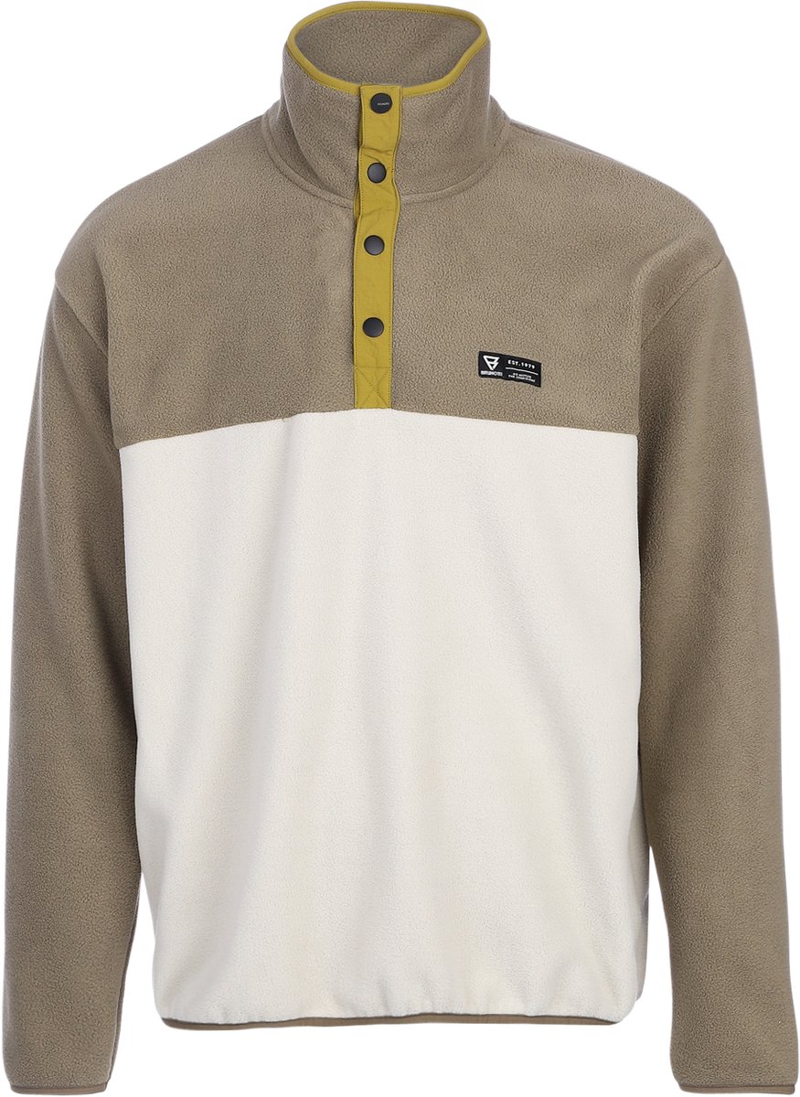 Brunotti - Bayo Teddy Fleece Heren - Dusky Green - Button-up Fleece - Regular Fit - Everyday Wear - XXXL