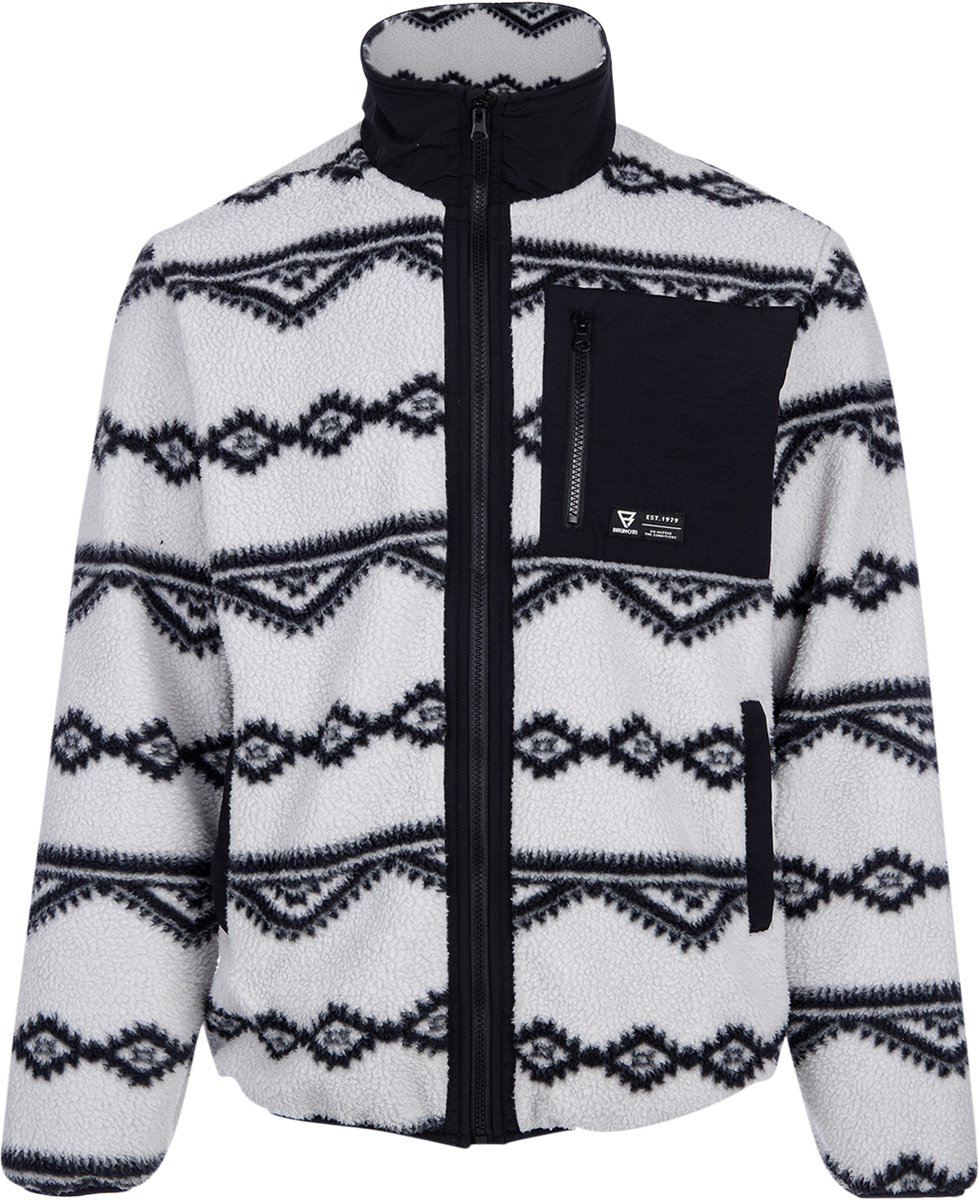 Brunotti - Kevio-Zip Teddy Fleece Heren - Soft Grey - Fleece met Rits - Loose Fit - Vestzak - XXL