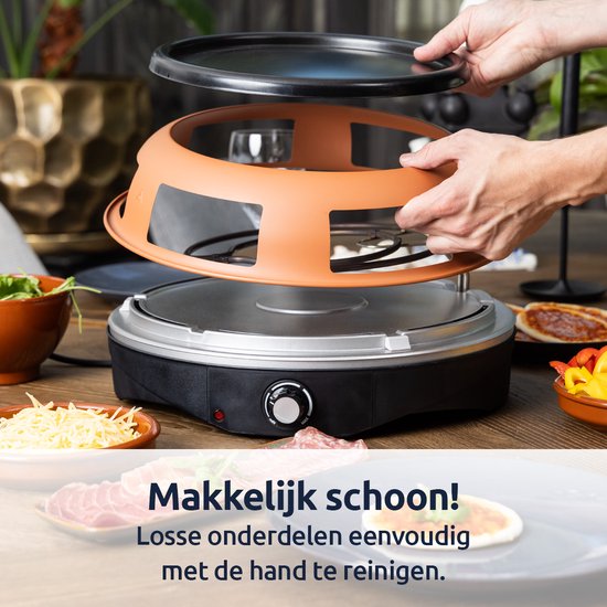 BluMill Pizza Oven en Gourmetstel - 2 in 1 - 6 Persoons - Mini Pizza Oven - Temperatuurregelaar - Incl. Spatels - 1200W — afbeelding 4