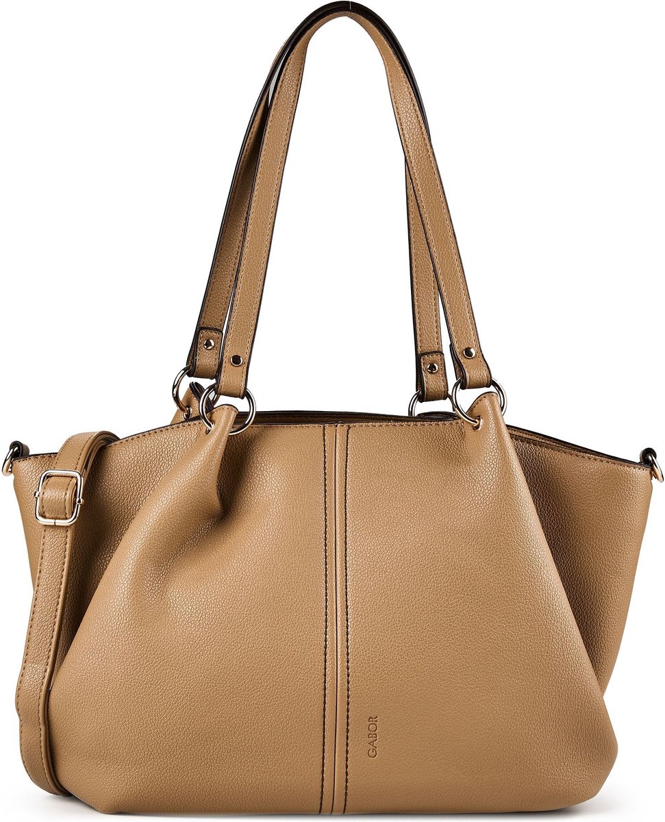 Gabor schoudertas Marcelina Zip Shopper Camel Lichtbruin