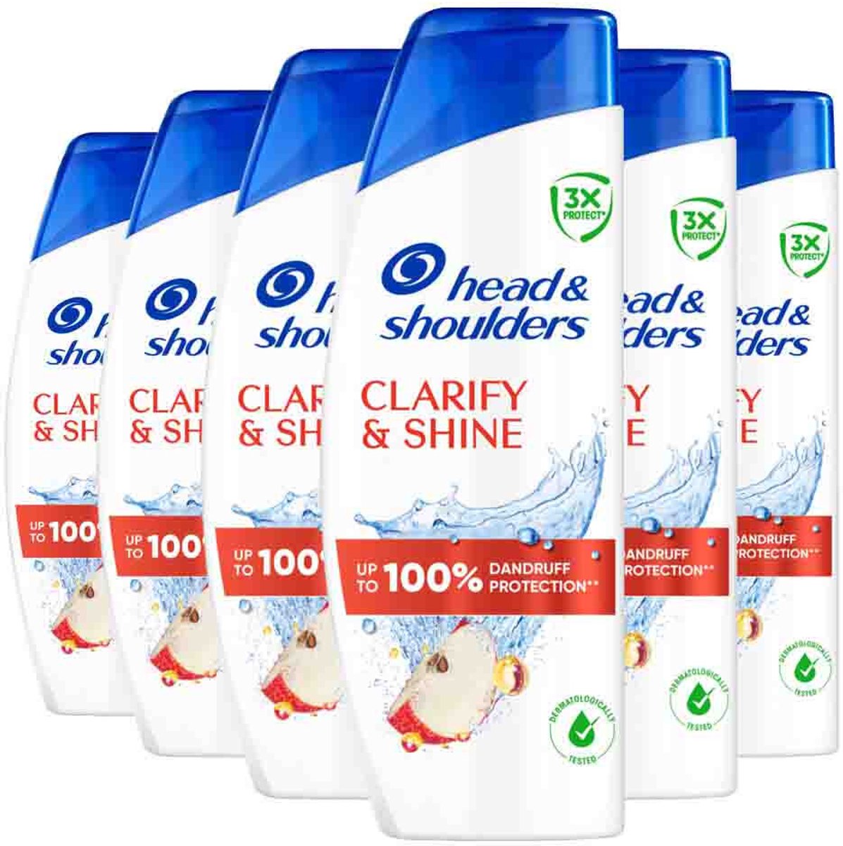 Head & Shoulders - Shampoo Clarify & Shine Apple Cider Vinegar - 6 x 625 ml - Voordeelverpakking