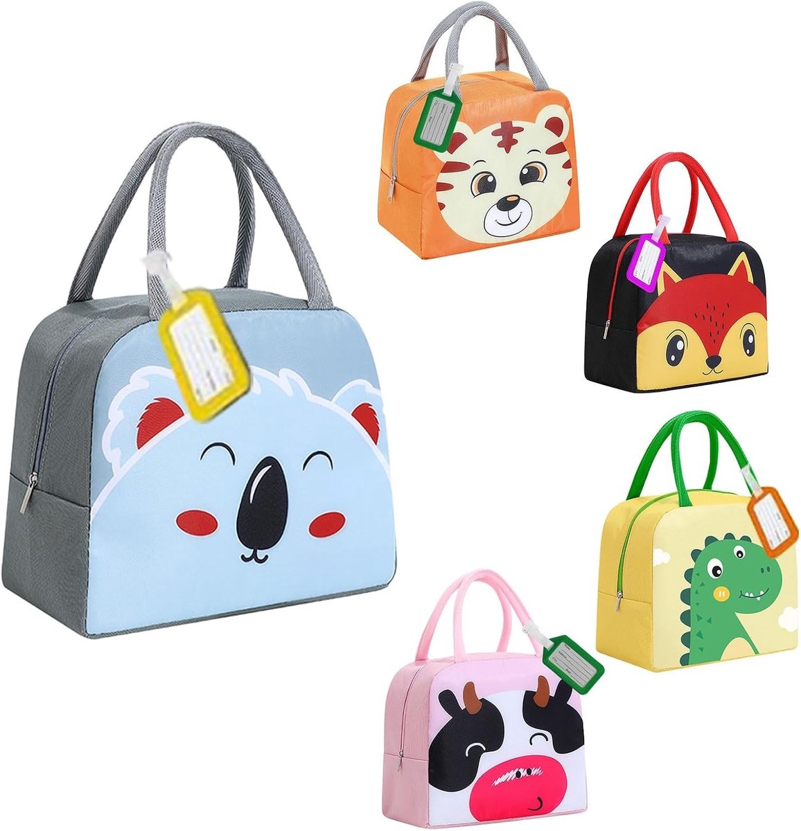 Kindvriendelijke Geïsoleerde Lunchtas, 5L Koeltas voor School, Lunchbox met 3 Stijlen, Ideaal voor Picknicks en Uitjes