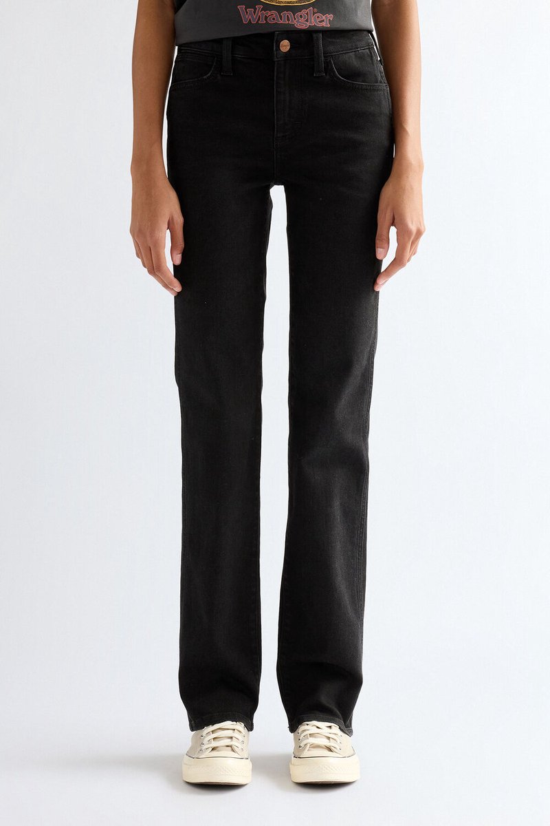 Wrangler STRAIGHT Dames Straight Fit Jeans W29 X L32 Zwart