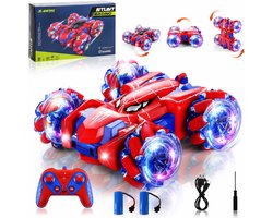 TEKROA Bestuurbare Auto - Race Auto Radiografisch - 360° - Met LED Verlichting - Afstandsbestuurbaar Raceauto Accu Spiderman Alternatief Stuntauto -Bestuurbare Auto voor Jongens & Meisjes