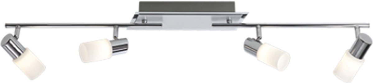 LED Plafondspot - Trion Clupo - 16W - Warm Wit 3000K - 4-lichts - Rechthoek - Mat Chroom - Aluminium - OSRAM LEDs
