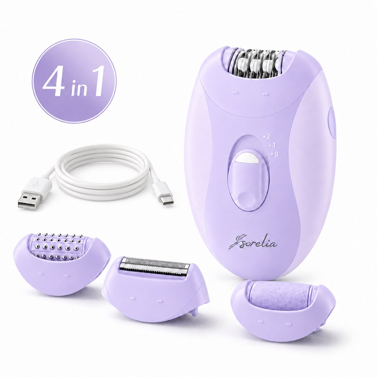 Bol.com Epileerapparaat dames - 4-in-1 Ladyshave - Epilator - Bikinitrimmer - Trimmer - Incl. opzetstukken aanbieding