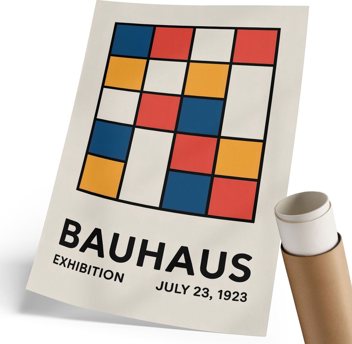 Coloray Canvas Poster Polycanvas - Geometrische Kunst, Poster - 210 x 297 mm - Wit Decoratie - Rechthoek - Kunstposter - Woonkamer, Slaapkamer, Kantoor - Modern