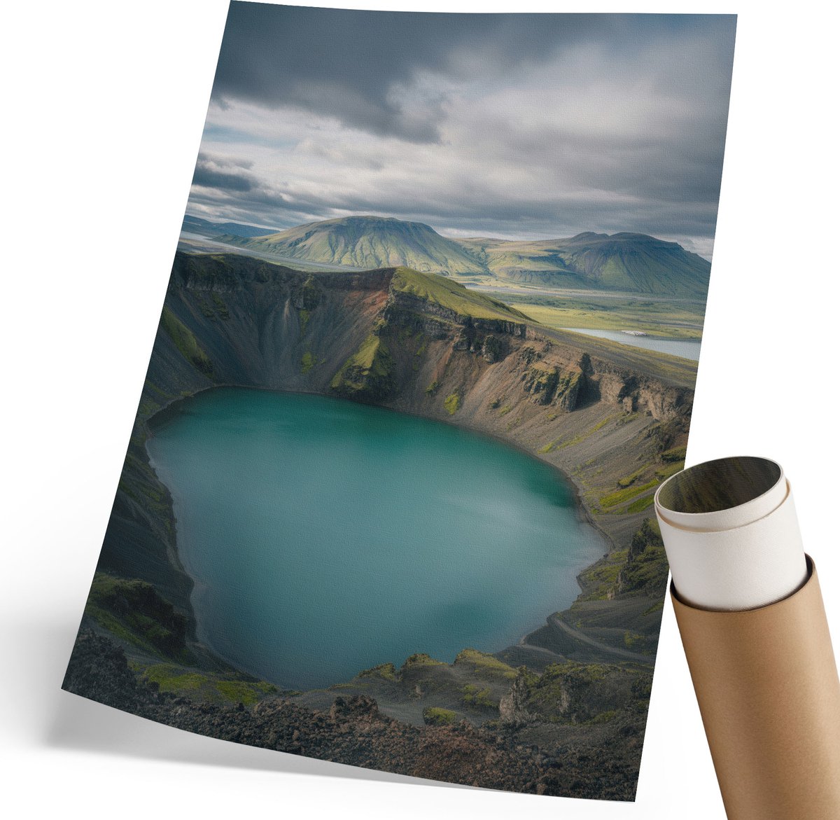 Coloray Polycanvas Wandposter - Turkoois Meer, Fotografie - 210 x 297 mm - Turkoois Illustratie - Rechthoek - Wandkunstwerk - Woonkamer, Slaapkamer, Kantoor - Klassiek