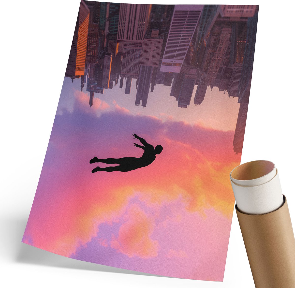Coloray Canvas Poster Polycanvas - Vlucht Van Dromen, Fotografie - 210 x 297 mm - Oranje Poster - Rechthoek - Kunstposter - Woonkamer, Slaapkamer, Kantoor - Modern