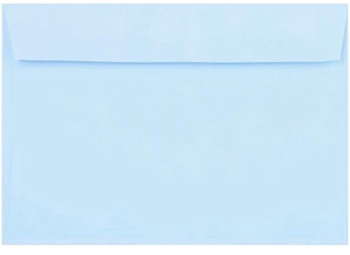 Kleurvolle Enveloppen - Wenskaart Enveloppen - Uitnodigingen Versturen - Zelfdichtend Peel and Seal - 162x229mm - Lichtblauw