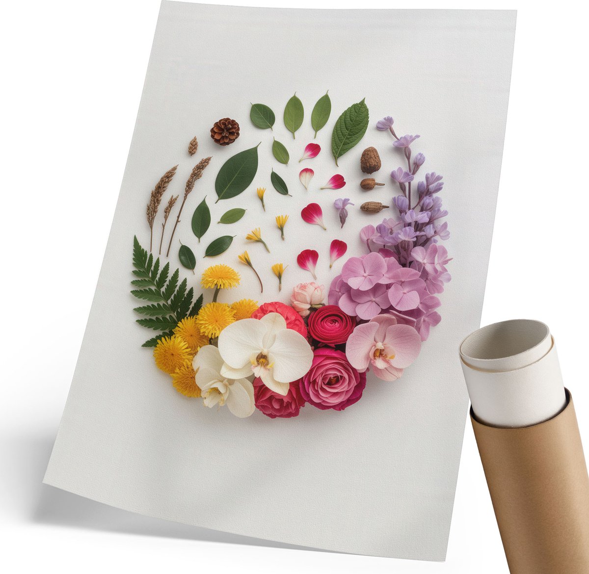 Wallfluent Polycanvas Poster - Soorten Groenten, Illustratie - 297 x 420 mm - Romig Illustratie - Rechthoek - Kunstposter - Woonkamer, Slaapkamer, Kantoor - Vintage