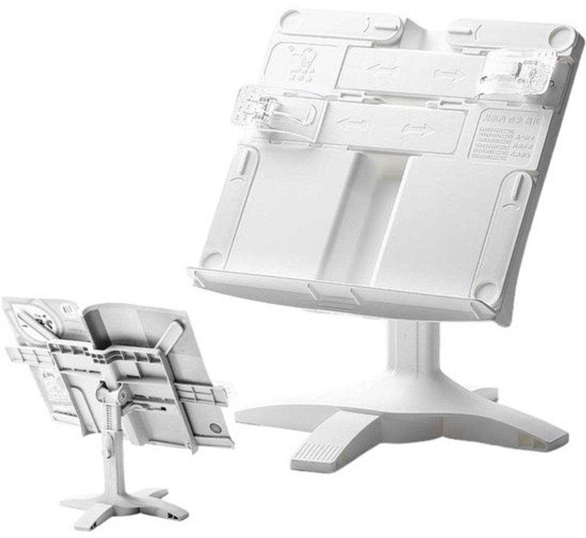 Boekenstandaard - Verstelbaar Display - Handsfree Lezen - 360 Graden Rotatie - 7.9 x 22.3 cm - Wit