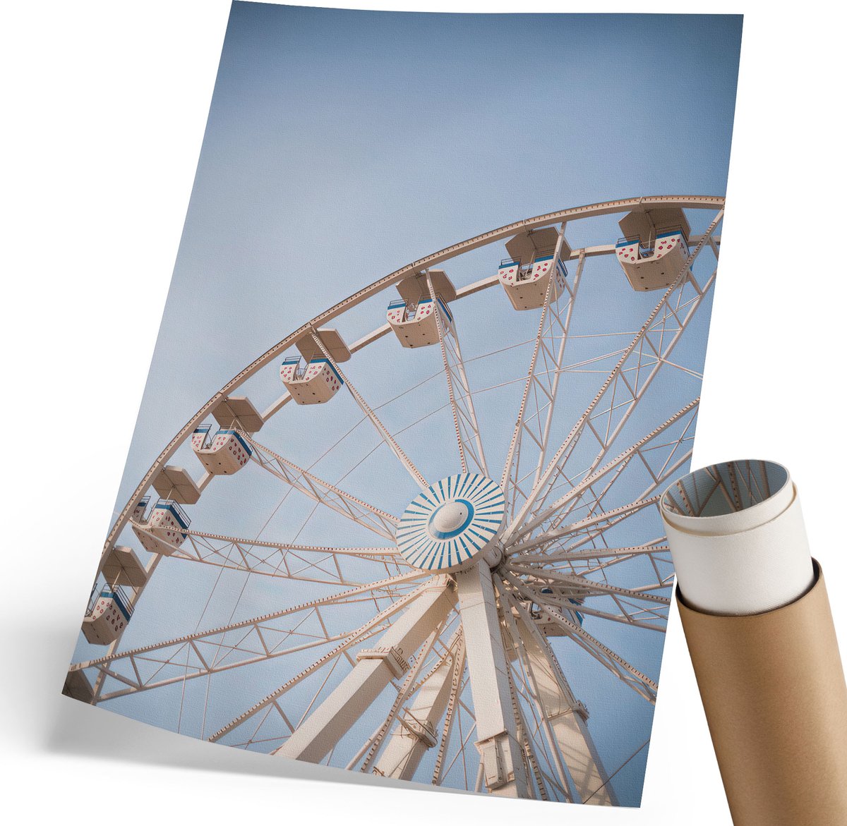 Coloray Canvas Poster Polycanvas - Stadsbrug, Blauw - 210 x 297 mm - Wit Poster - Rechthoek - Decoratieve poster - Kantoor - Modern