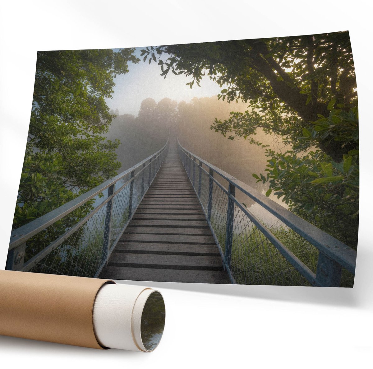 Coloray Polycanvas Poster - Citroenpatroon, Illustratie - 594 x 840 mm - Geel Design - Rechthoek - Muurdecoratie - Woonkamer - Boho