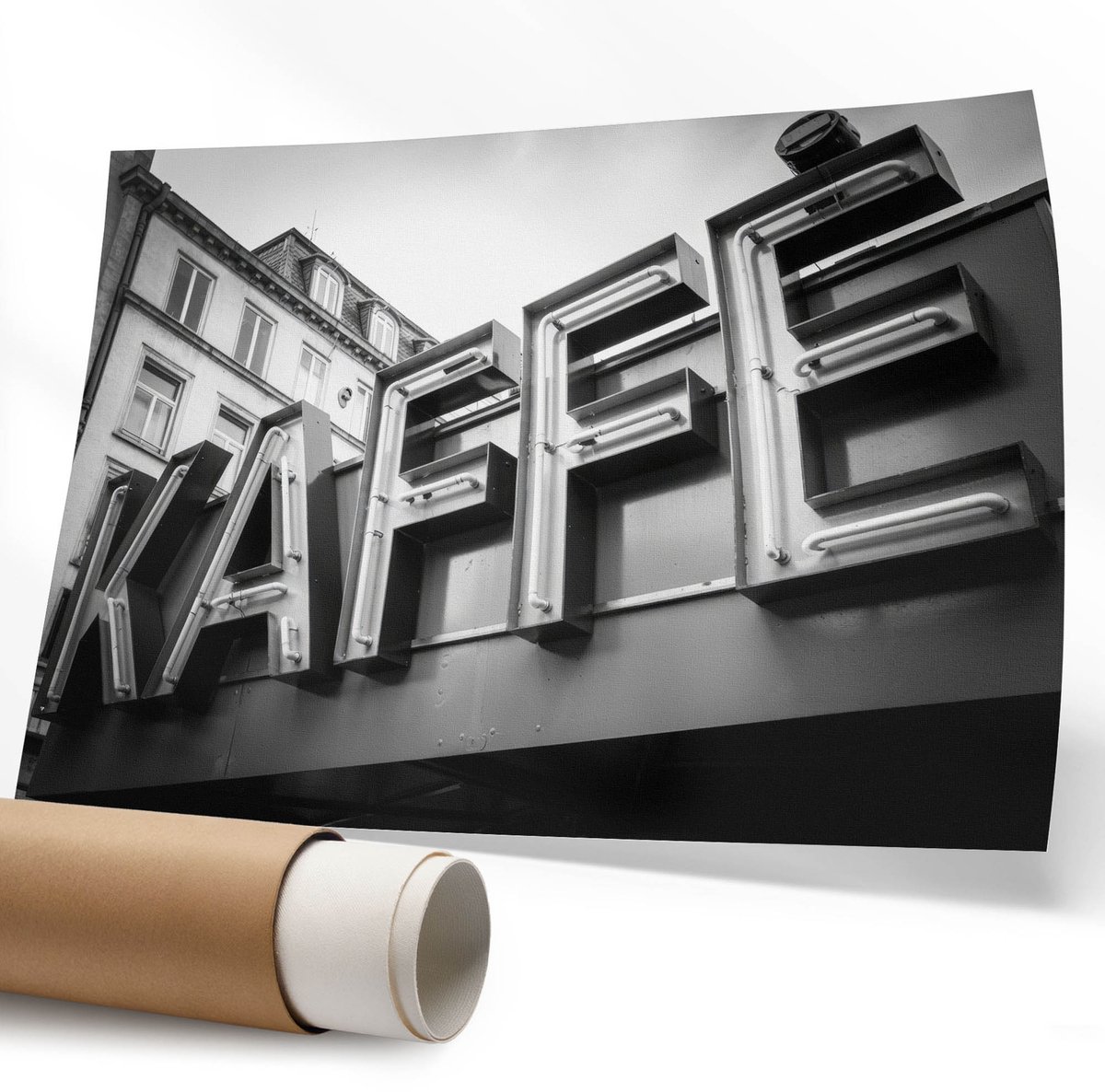 Coloray Polycanvas Poster - Moderne Architectuur, Fotografie - 594 x 840 mm - Grijs Kunst - Rechthoek - Kunstposter - Slaapkamer - Modern