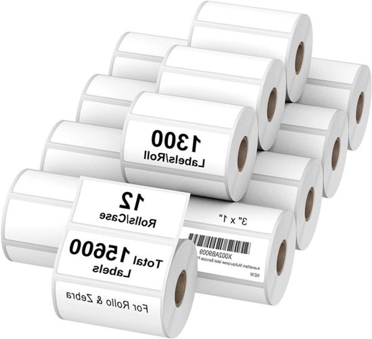 Thermische Etiketten - Barcode Labels - Labels Printen - Vlek- en Waterbestendig - 15600 stuks - Wit